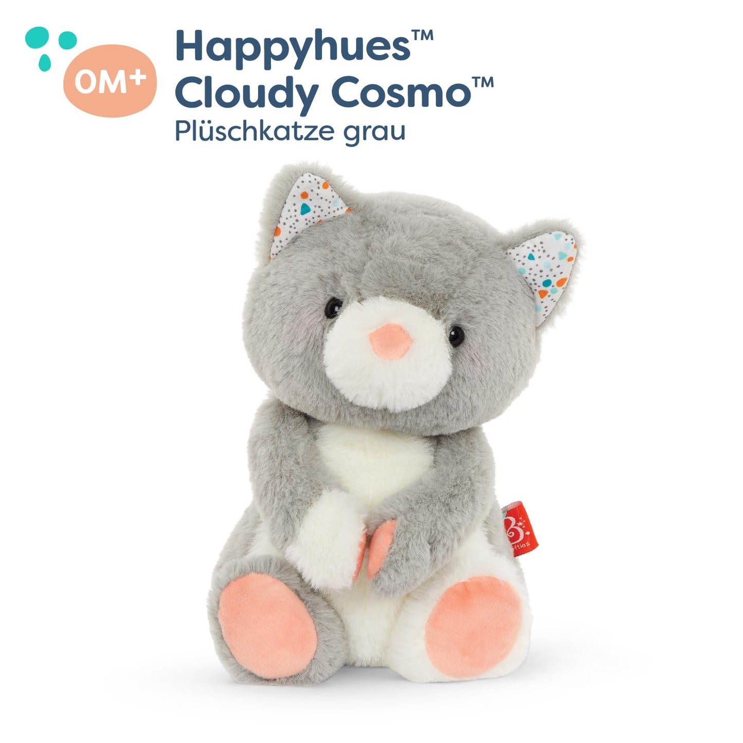 B. Toys - Cloudy Cosmo - Plush Cat - Stuffed Animal - Super Soft Kitty - Easy to Wash - 0 Months +