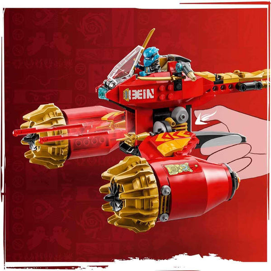 LEGO NINJAGO Kai's Stormbringer Mech - Flying motorcycle toy with 3 minifigures - Mech with posable head, arms, and legs - Building toy - Gift for boys & girls ages 7+ 71830