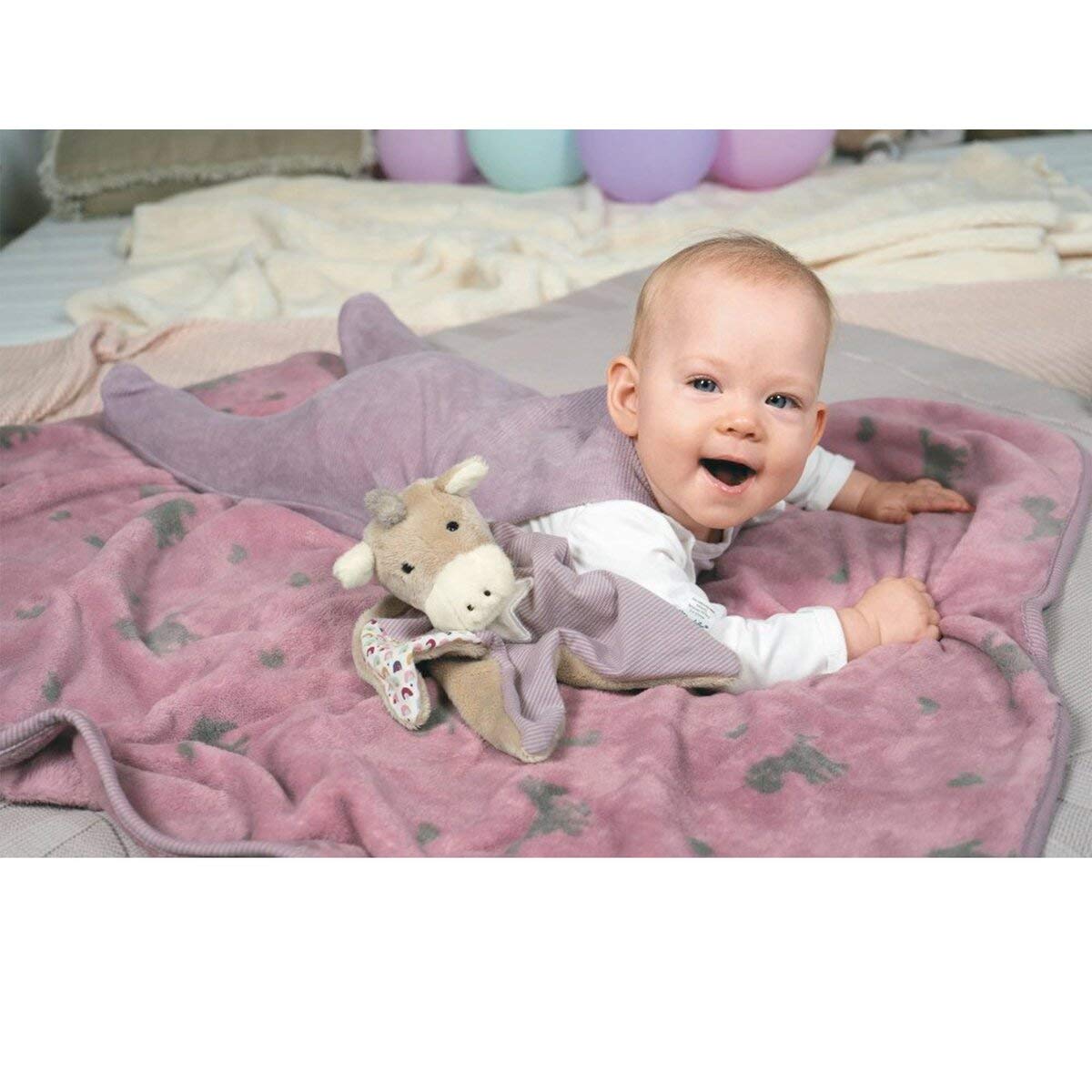 Sterntaler Cuddly Blanket Pony Pauline, For babies from 1 month, Size M, 27 x 32 cm.