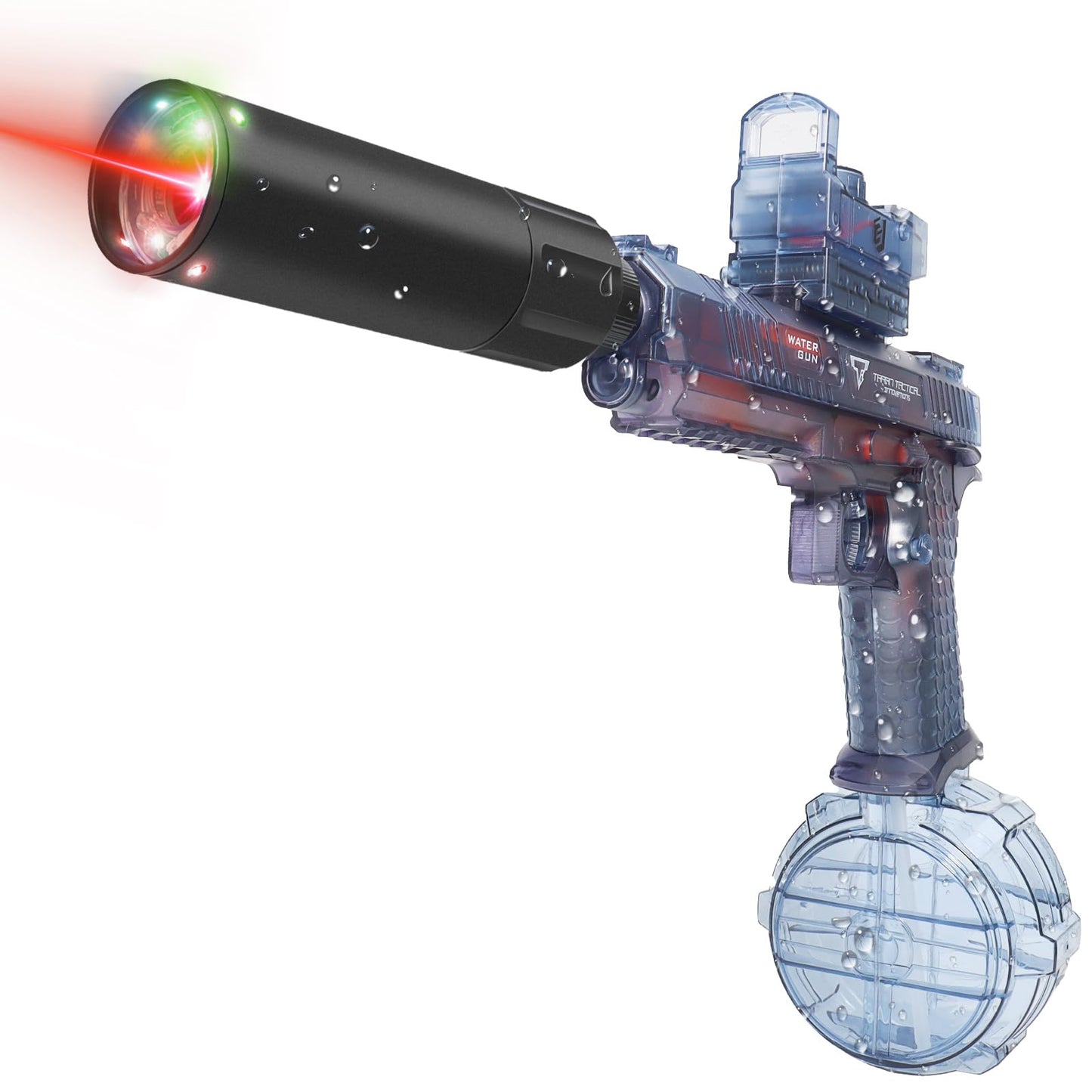 Jovico's Electric Water Gun, Automatic Water Gun with Long Range and Light, Electric Water Squirt Gun for Kids and Adults, Large Water Guns, Outdoor Summer Toy (Blue)