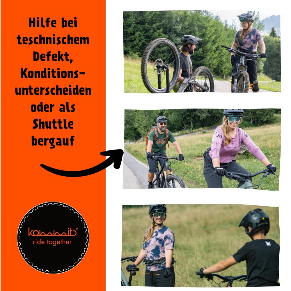 kommit Bike is a bicycle towing system for children and adults. Quick and easy assembly. Ideal for towing bicycles, E-bikes, mountain bikes, E-MTBs, and for jogging.
