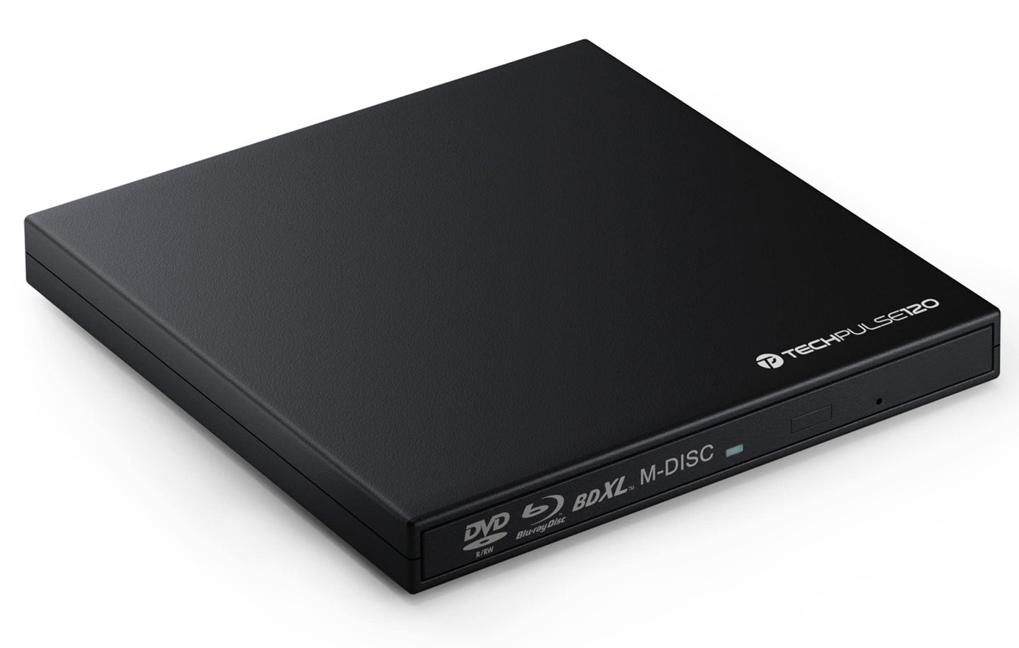 techPulse120 USB 3.0 3D External Blu-Ray Burner Burner M-Disc BDXL Superdrive Blu-ray Rom Drive BD DVD CD Slim for Computer PC Notebook Ultrabook Windows MacOS Apple iMac MacBook Pro Air Black