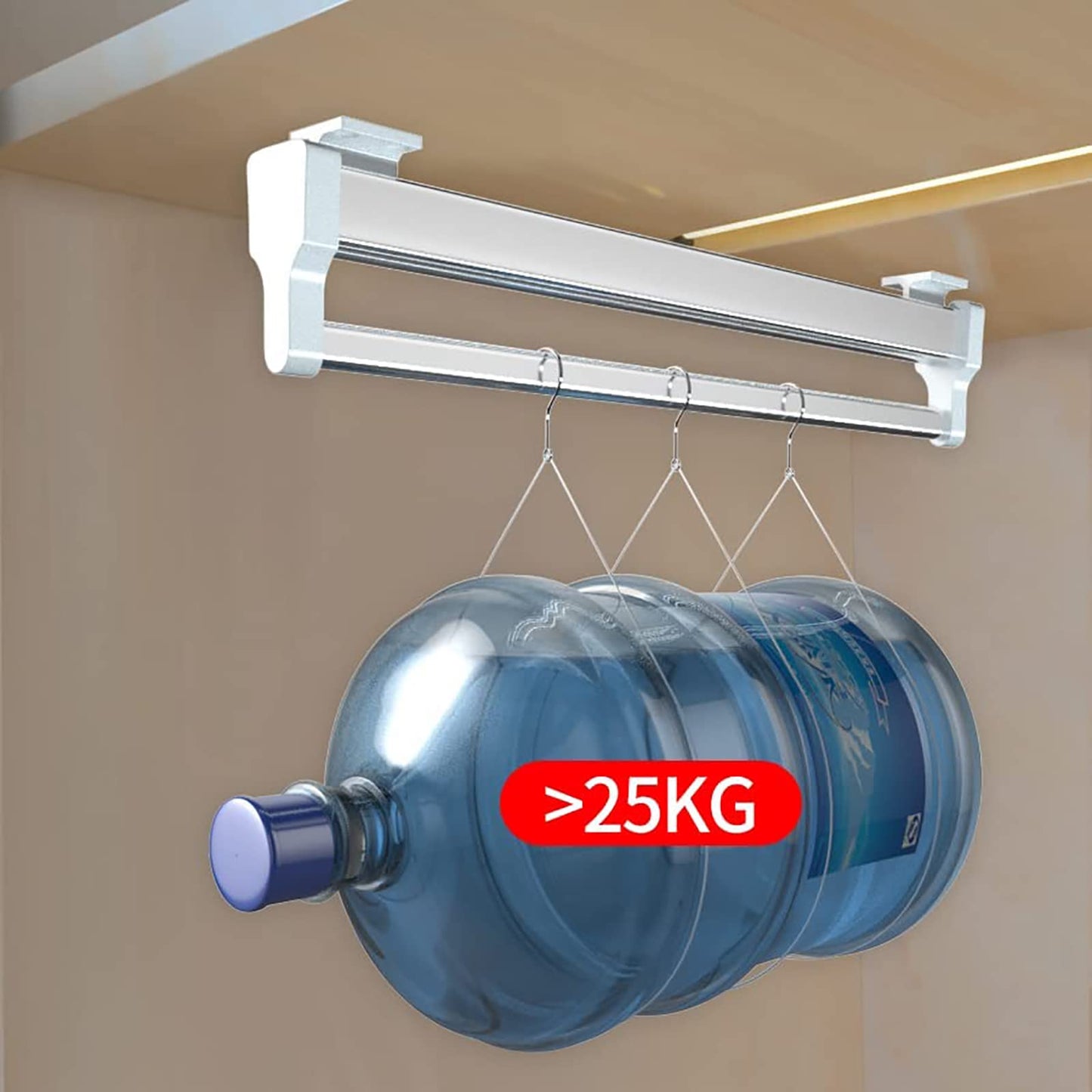 Retractable clothes rail for pulling out hangers, adjustable wardrobe telescopic pole clothes rail 292mm white