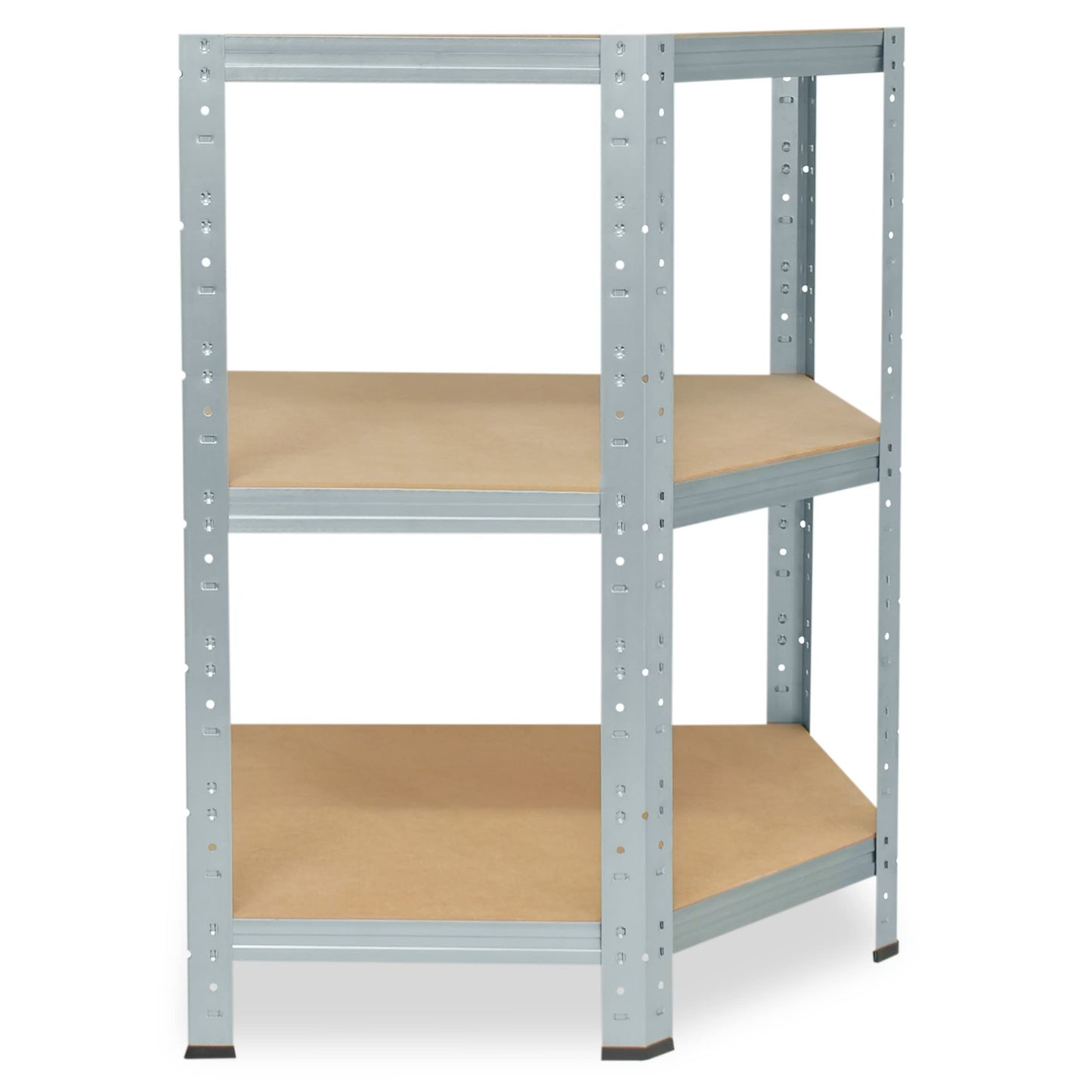 shelfplaza® HOME Corner Shelf 90x60x30cm Heavy Duty Galvanized/Metal Standing 3 Shelves Each 175kg Capacity/Corner Shelf Heavy Duty Corner/Plug-in Shelf