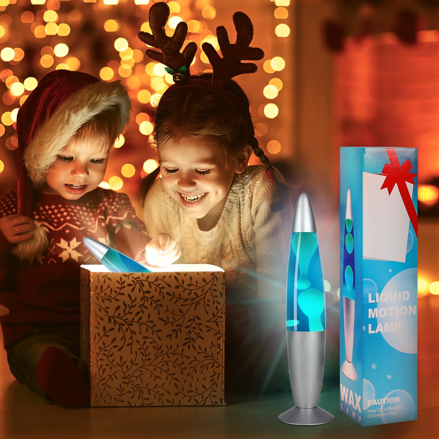 AONESY Lava Lamps for Adults Kids 34cm Lava Lamp Light Blue Liquid & White Wax Retro Astro Lamp for Home Decoration Beautiful Light Gift for Christmas Birthday Halloween