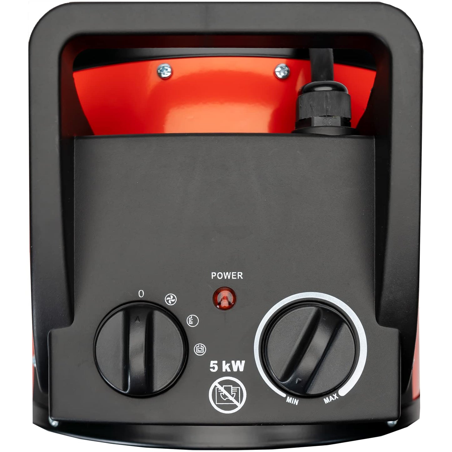 Grafner Electric Turbo Heater Fan 5 kW, 400 volts, thermostat, 3 heat settings, powerful fan, ceramic PTC element, construction site electric heater tent heater electric fan heater.
