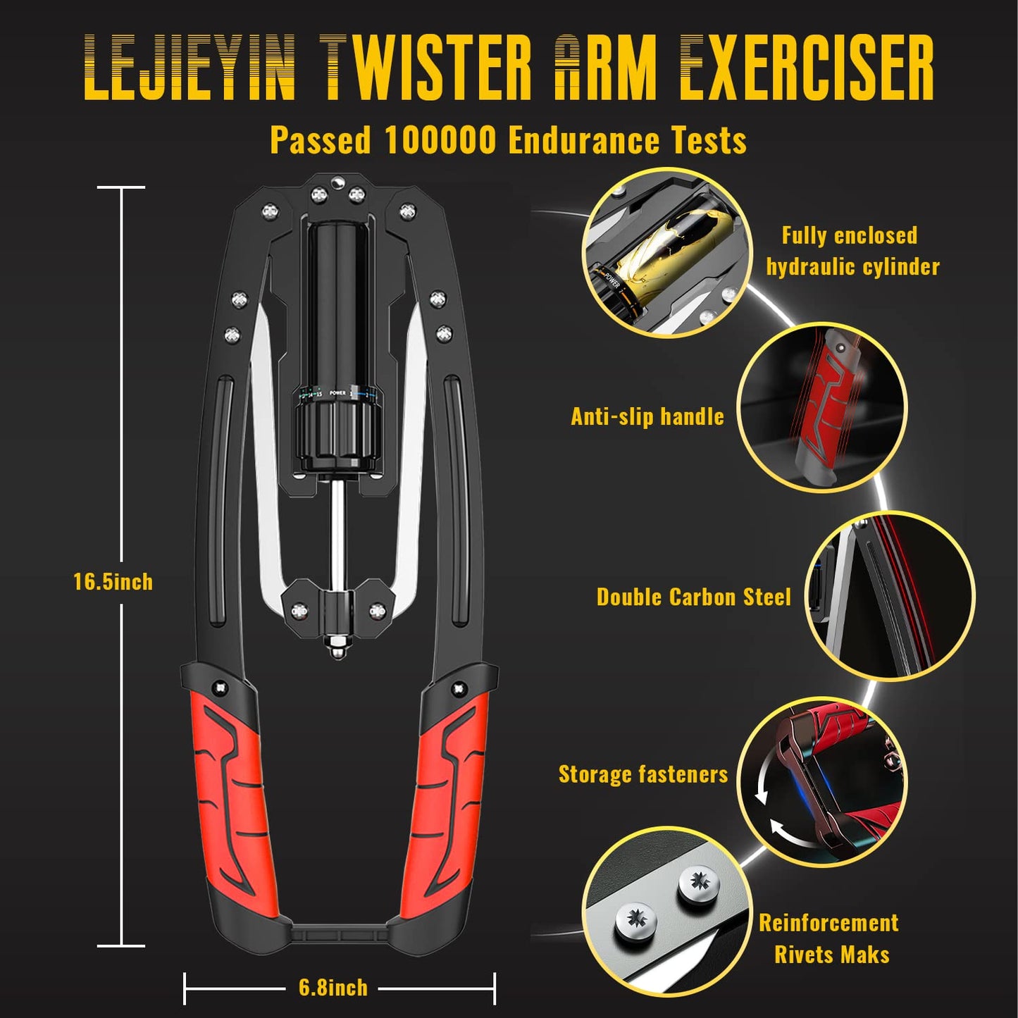 Power Twister LEJIEYIN training equipment Chest Adjustable 10-200kg Hydraulic Arm Twister Chest Trainer Upper Body Training Device Workout Shoulder-Chest Trainer Fitness at Home for Women & Men