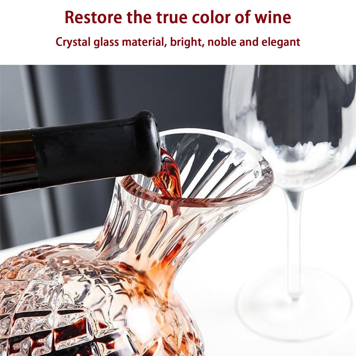 Decanter red wine, wine carafe, 1200ml decanter, 360-degree rotating wine decanter, rotating wine decanter, red wine decanter for wedding gift birthday Helovers'day Christmas Day
