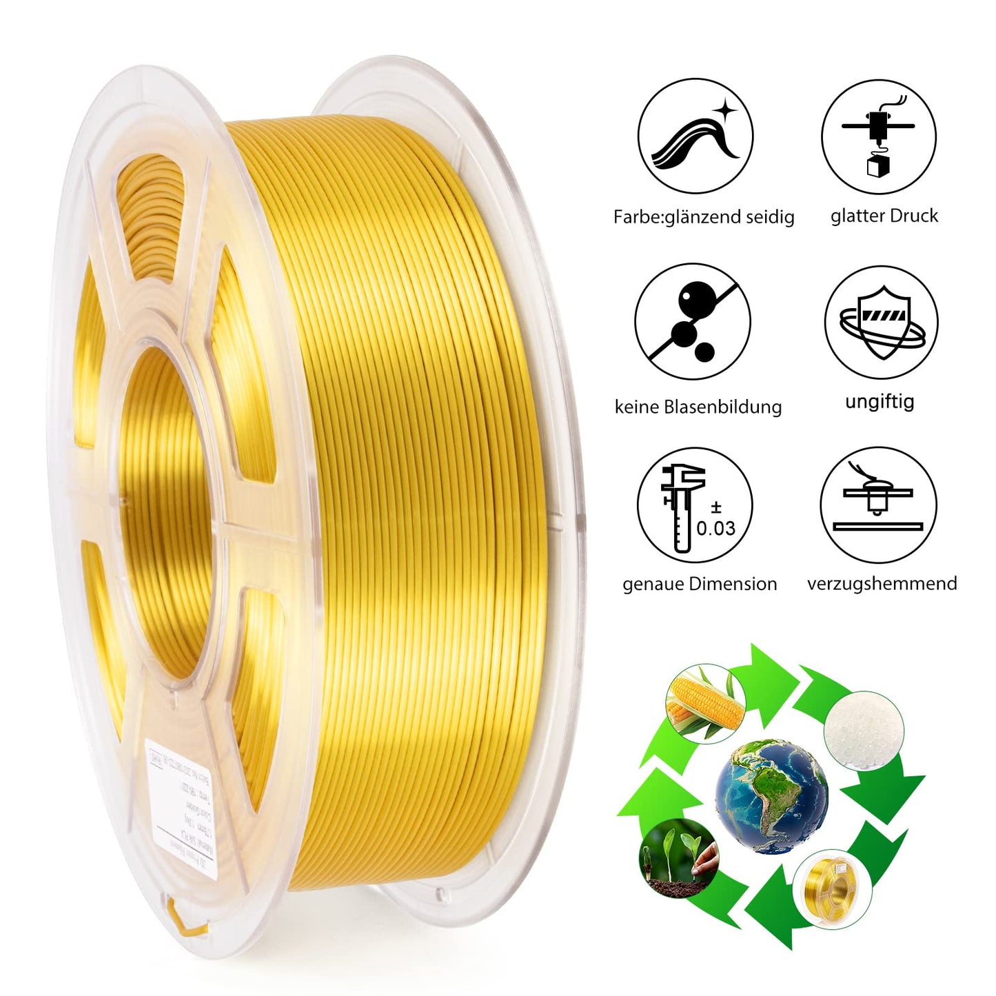 iSANMATE 1.75mm PLA Rainbow Filament, 1kg Spool for 3D printers, Accuracy +/- 0.02mm.