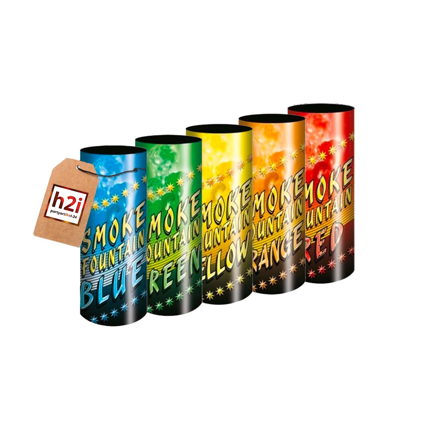 Smoke volcano fountain | 5 pieces | Color Mix | Duration 45 sec | Smoke tube smoke flare smoke pot smoke generator with dense strong smoke | CM7 | All year round fireworks Cat T1/F1