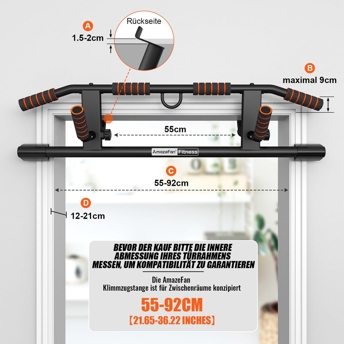 AmazeFan Doorway Pull Up Bar, 2024 Upgrade with various grip options, With Additional Suspension Trainer, Universally applicable for most doors.