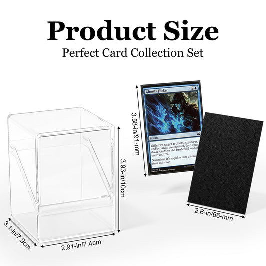 6 Piece Card Deck Boxes, Transparent Commander Card Box with 600Pcs Card Sleeves and Card Dividers, Standard Size Deck Box Trading Card Box Perfect Fit for MTG, Trading Cards, Sports Cards (6 Colors)