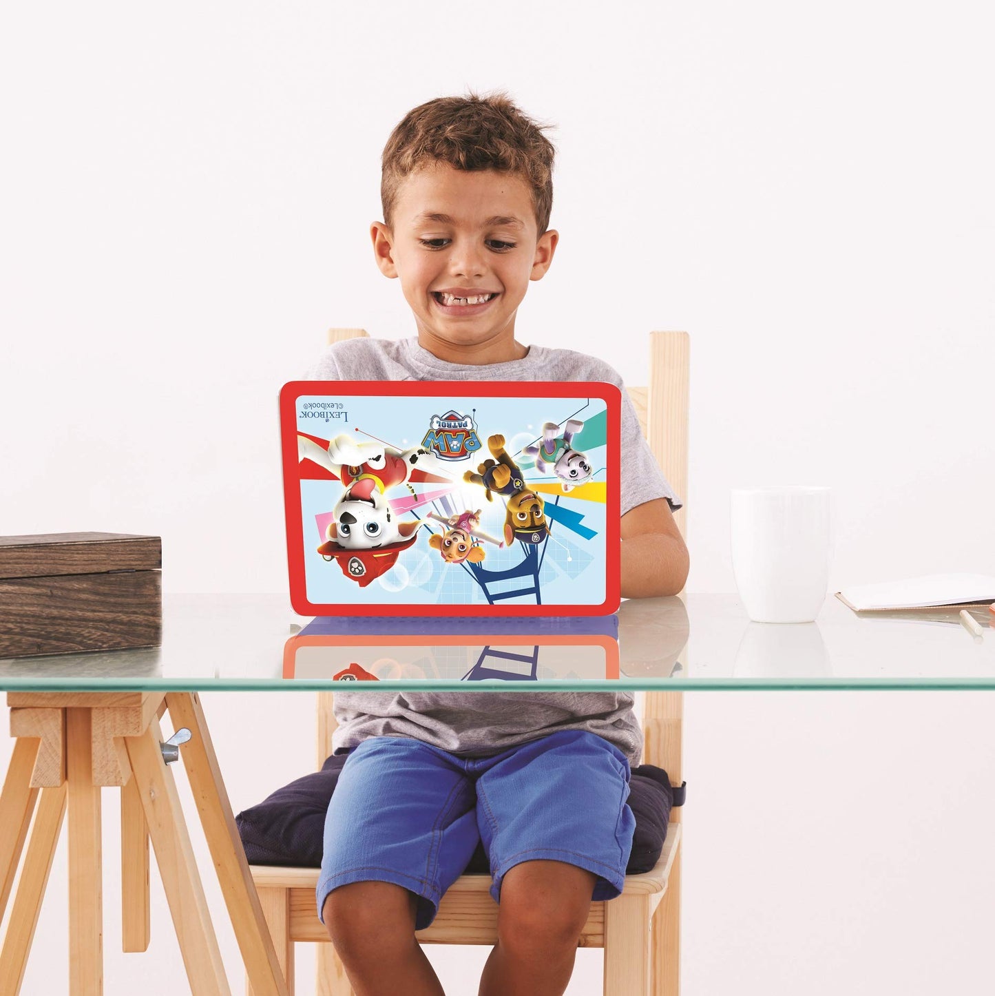 Lexibook Paw Patrol - Bilingual laptop for educational purposes in English and German, 124 activities, math, logic, music, clock, games - Children's toy (girls & boys) - JC598PAZi3