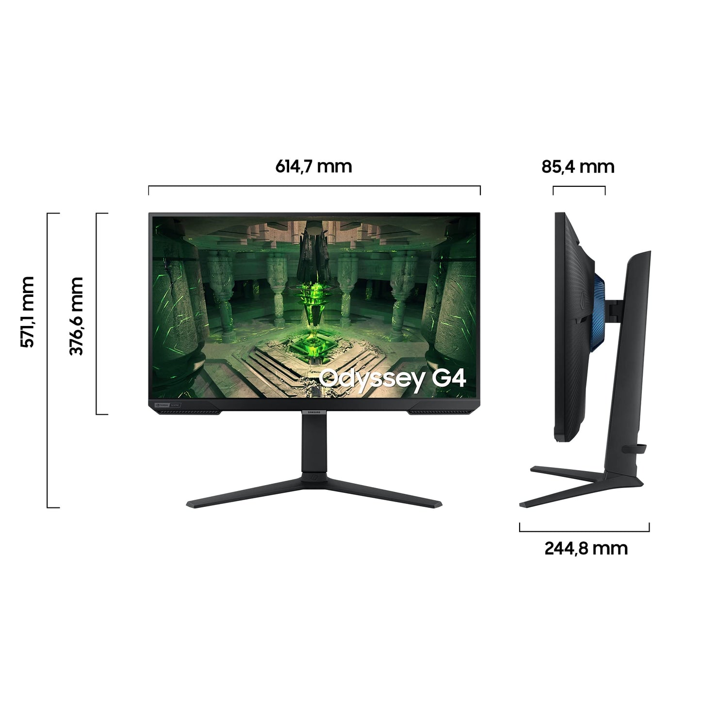 Samsung Odyssey G4B Gaming Monitor LS27BG400EU, 27 inches, IPS panel, Full HD resolution, AMD FreeSync Premium, G-Sync compatible, 1 ms (G/G) response time, 240 Hz refresh rate, Black