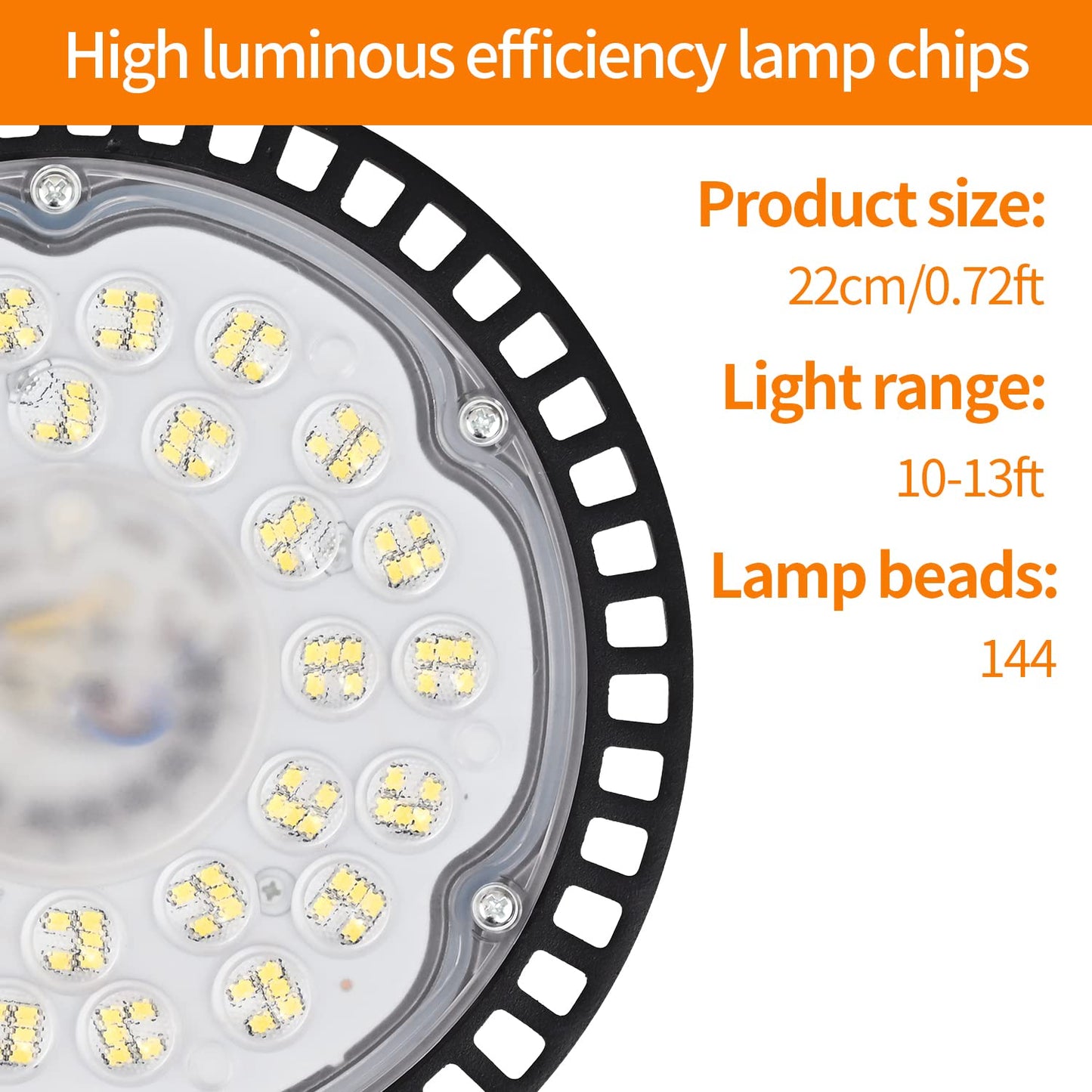 TOOBEETP 100W LED UFO Industrial Light, 10000LM LED High Bay Light IP65 Waterproof UFO Lamp 6500K Cool White Workshop Light for factories, airports, patios, restaurants