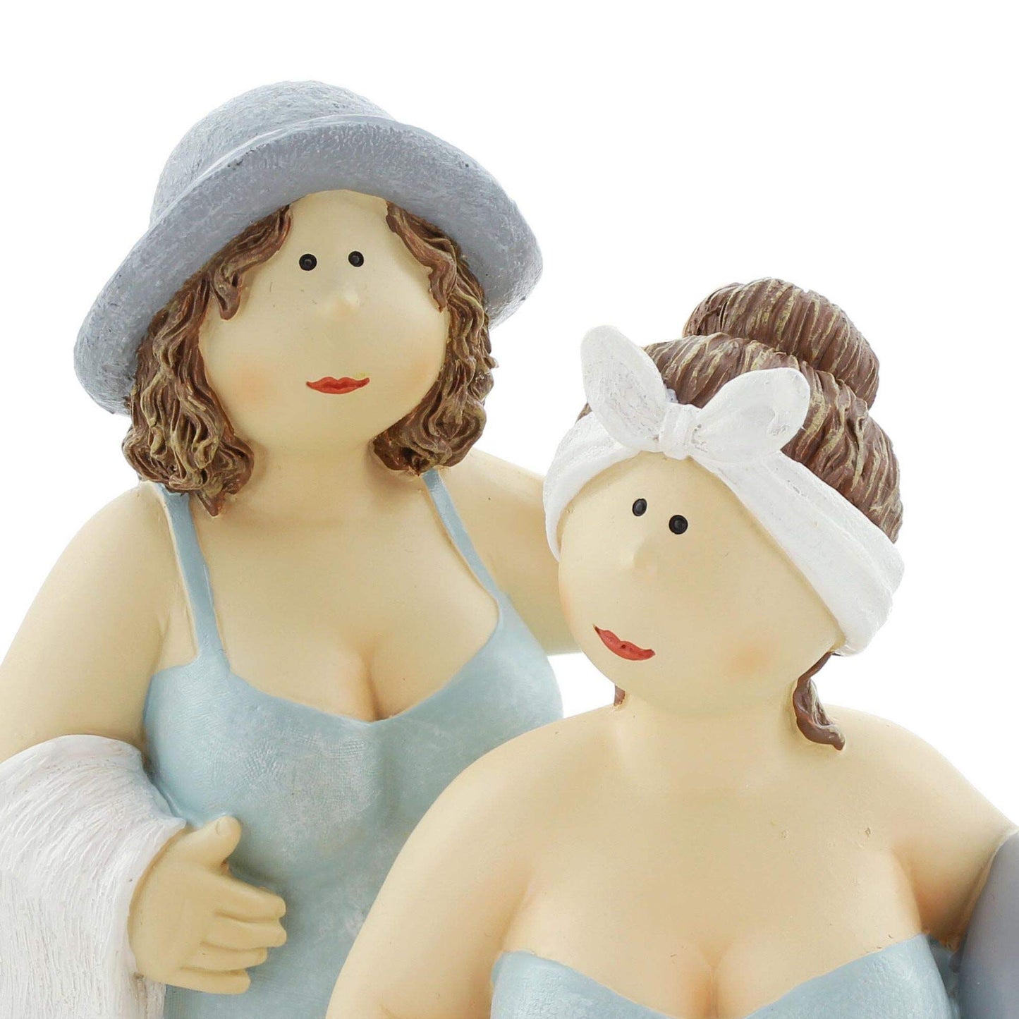 FRANK FLECHTWAREN women's figure, maritime decoration figure, beach ladies figure, decoration figure, 2-piece set, approximately 22 cm tall