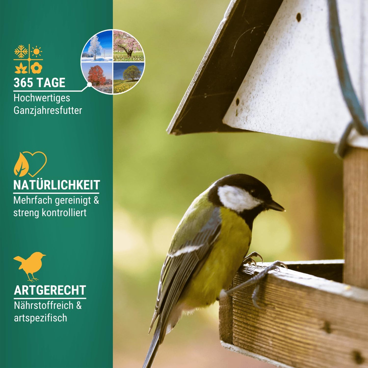 Agricultural area bird feed wild birds all year round 20kg - Wild bird feed 20kg with high-quality grain mix for all birds - Fat feed with sunflower seeds - Dust-free & without additives.