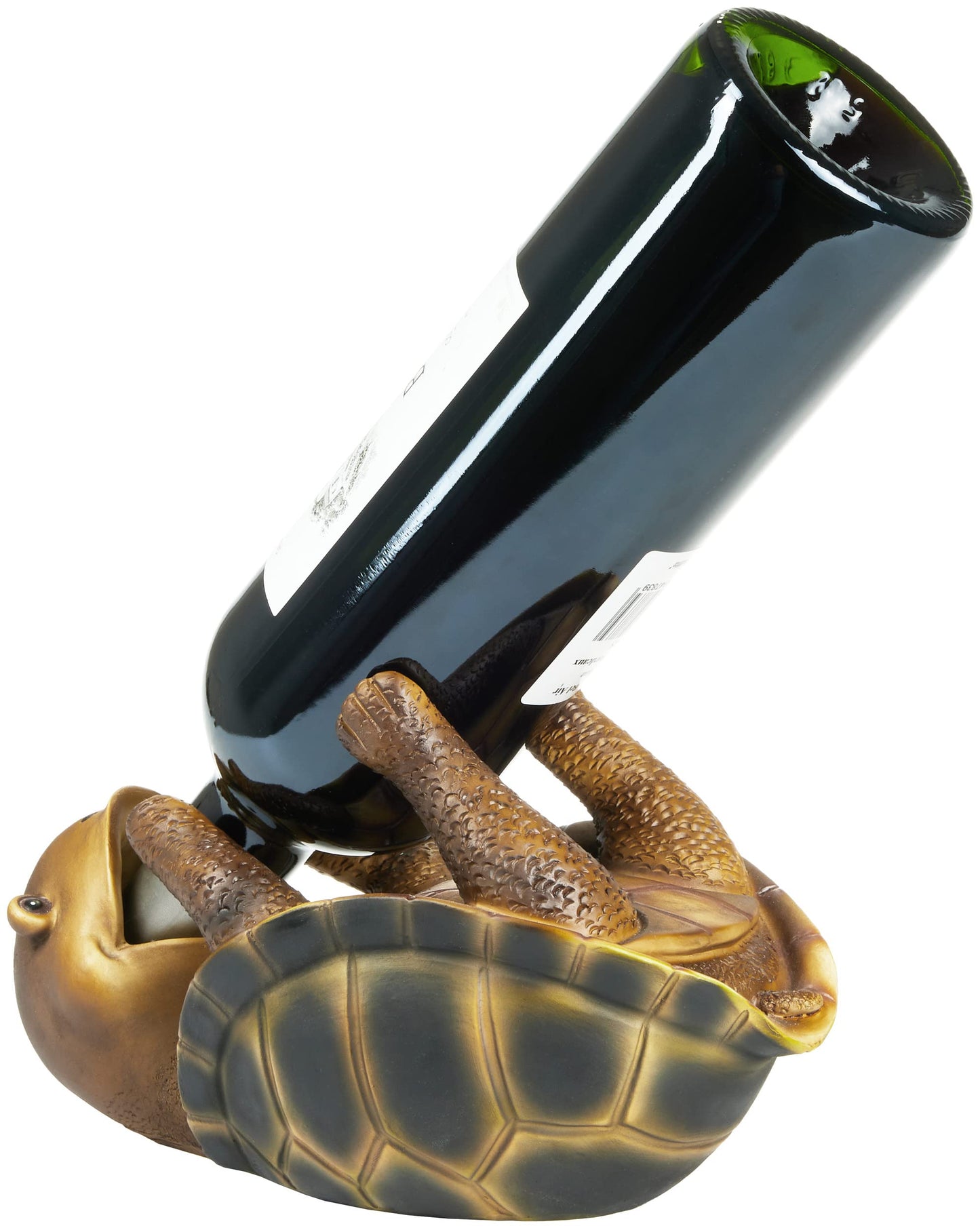 BRUBAKER wine bottle holder thirsty turtle - Drinking Animals bottle holder - Funny bottle stand - Sea turtle decor figure hand-painted bar wine accessory - Funny wine gift