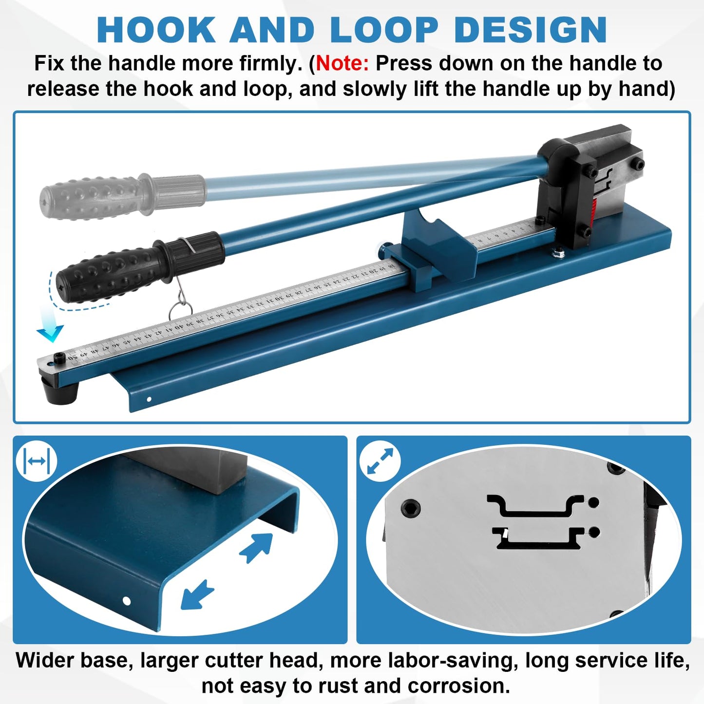 MXBAOHENG DIN Rail Cutter Double Hole Rail Cutting Machine with Ruler for cutting Steel/Aluminum Rail (blue)