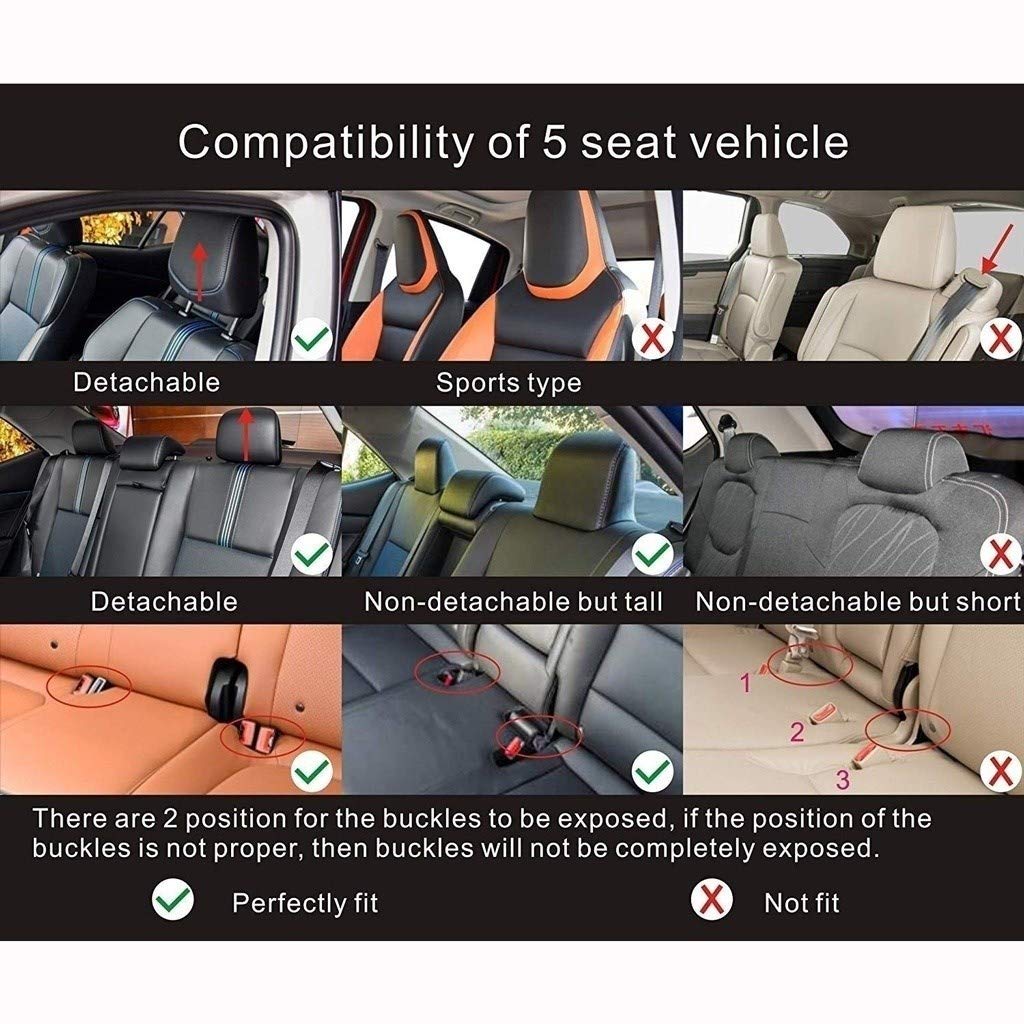 JDWBT Car Seat Covers Set Leather, Car Seat Protector Set Universal, Car Seat Covers Complete Set 5-Seats, Seat Covers Car-Beige (beige)