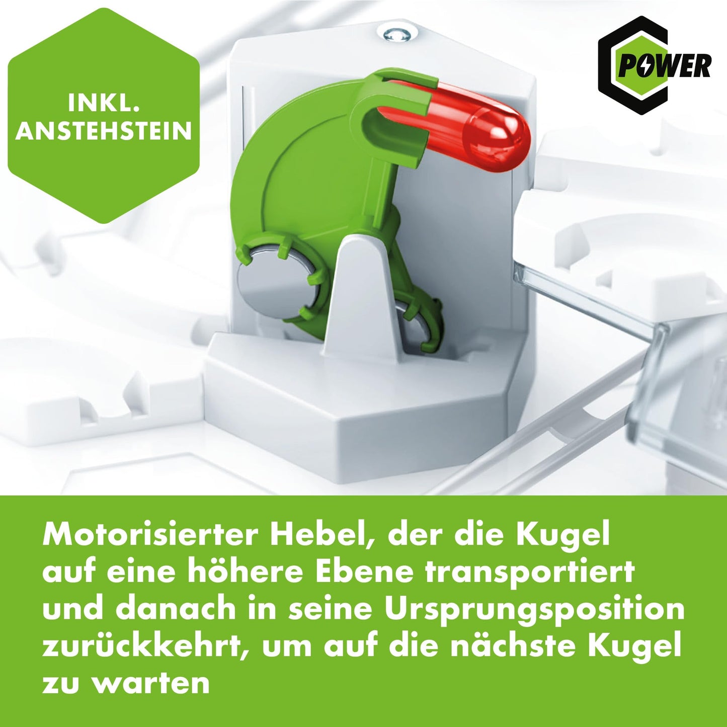 Ravensburger GraviTrax Power Element Lever. Electronic accessory for marble runs for kids aged 8 and up. Compatible with all GraviTrax products and sets.