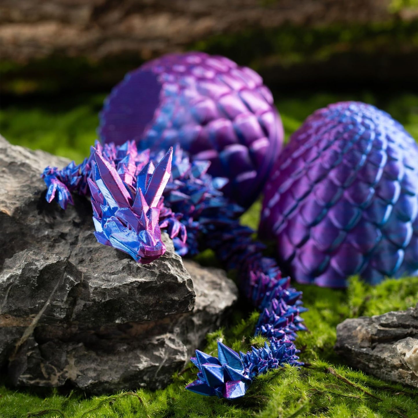 Yearsahrk 3D Printed Dragon Egg Mysterious Dragon Toy Realistic Movable Dragon Figures Surprise Easter Dragon Eggs Home Decor