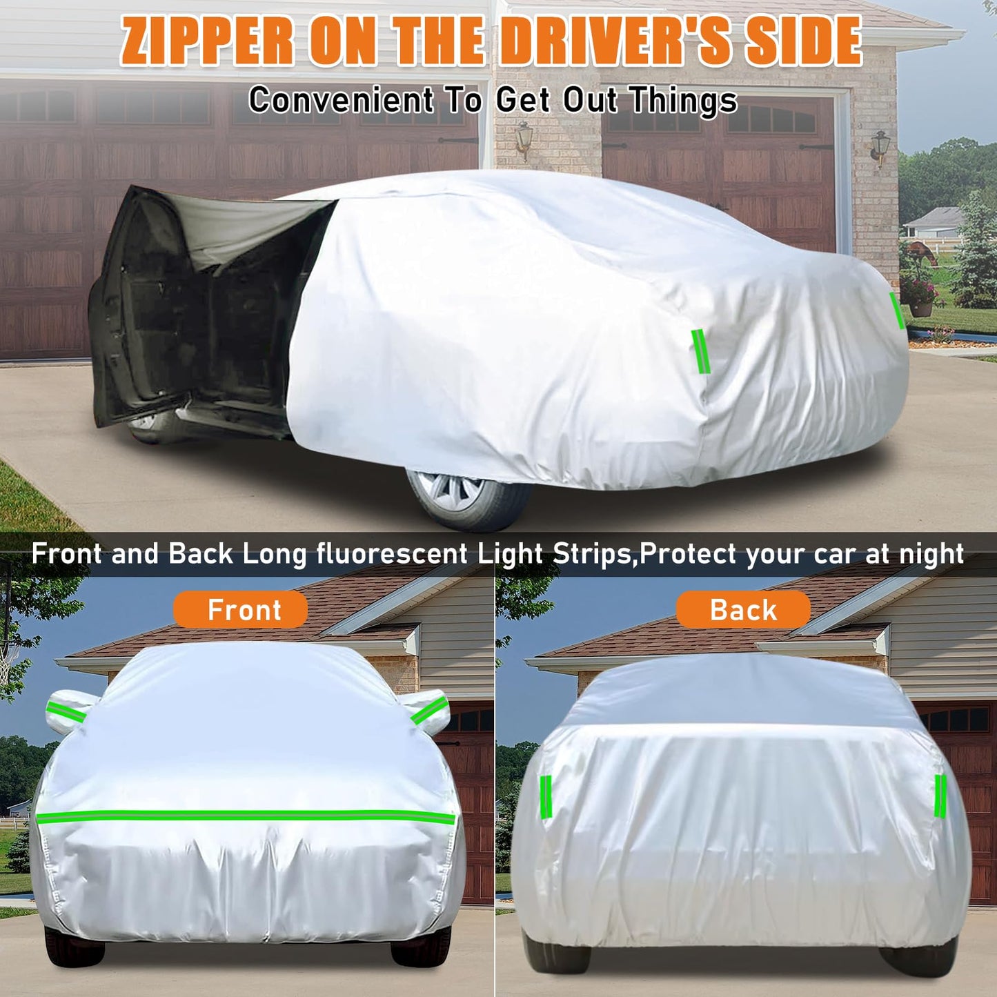 JUDANNA Car Cover Outdoor Waterproof Fit for Porsche Cayenne 2011-2025, Summer Full Garage Car Cover Outdoor Cover for Rain Sun Dust UV Protection, Silver