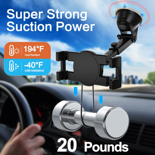 Dashboard Tablet Holder Car Front, woleyi Car/Truck Tablet Mount Suction Cup Strong, Windshield Car Mount for iPad Pro/Air/Mini/Galaxy Tabs/Lenovo/Phones 4-12.9"
