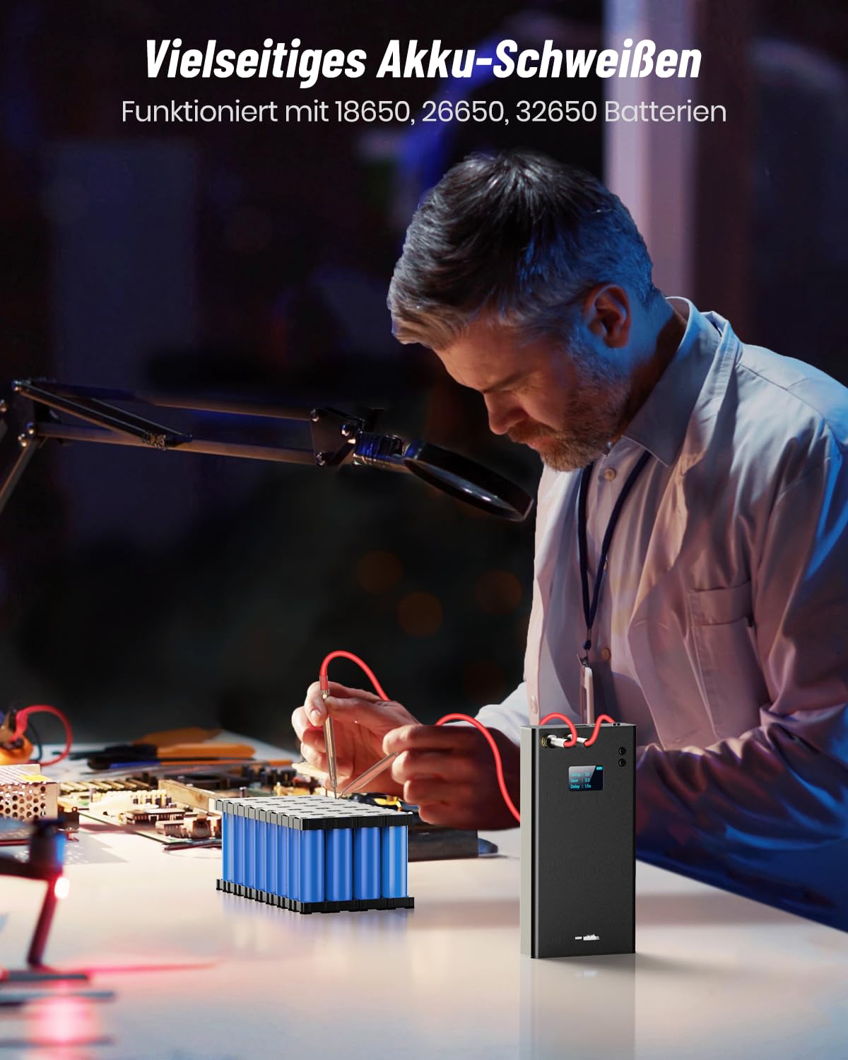 Seesii spot welder, SE-203 11000mAh battery spot welder with LCD screen, spot welder with 80 gears adjustable with 5m nickel sheet and holder for making battery packs.