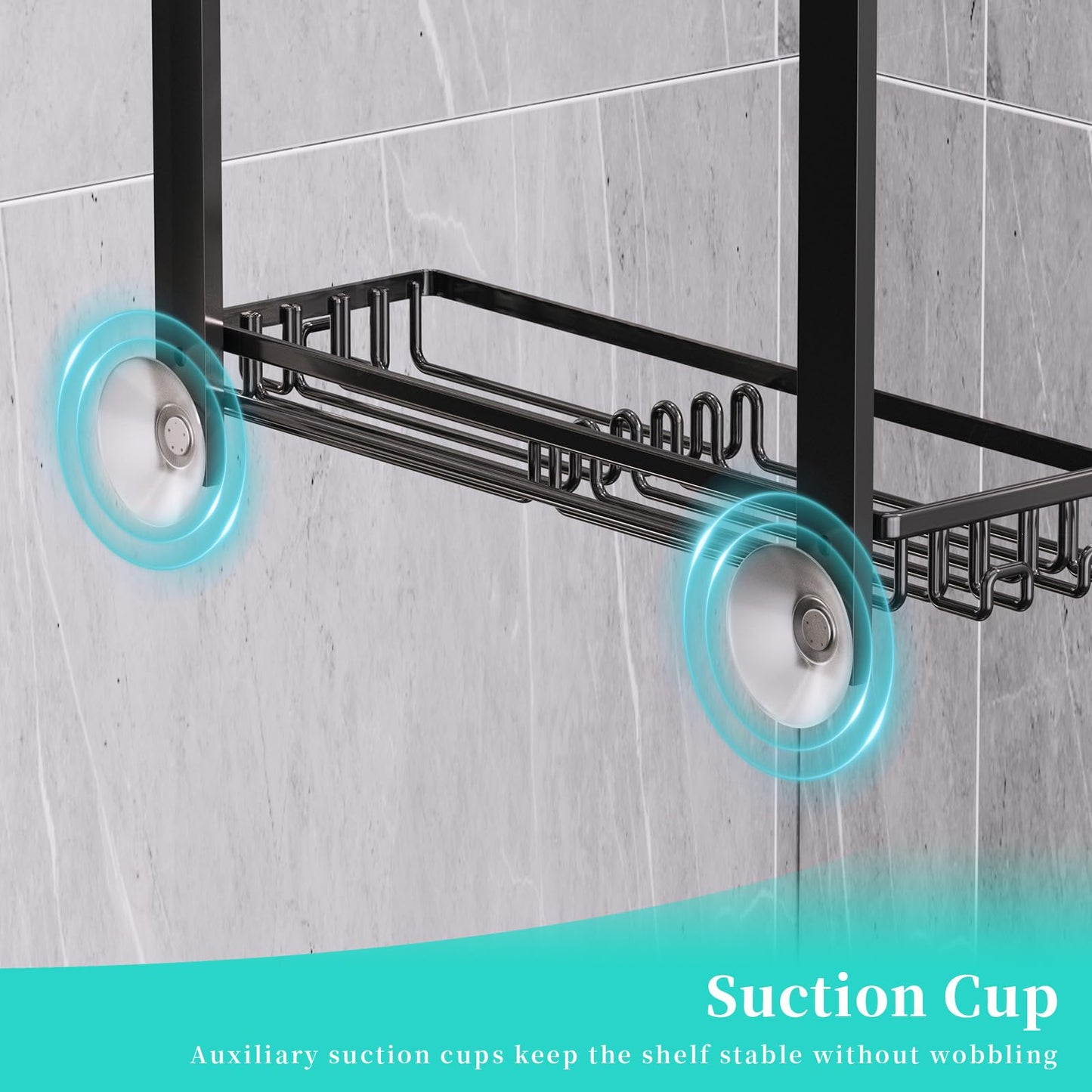 HapiRm Hanging Shower Caddy - Adjustable Hanging Shower Organizer with 4 Shower Baskets, Soap Dish, and Hooks, Over-the-Door Bathroom Shower Caddy