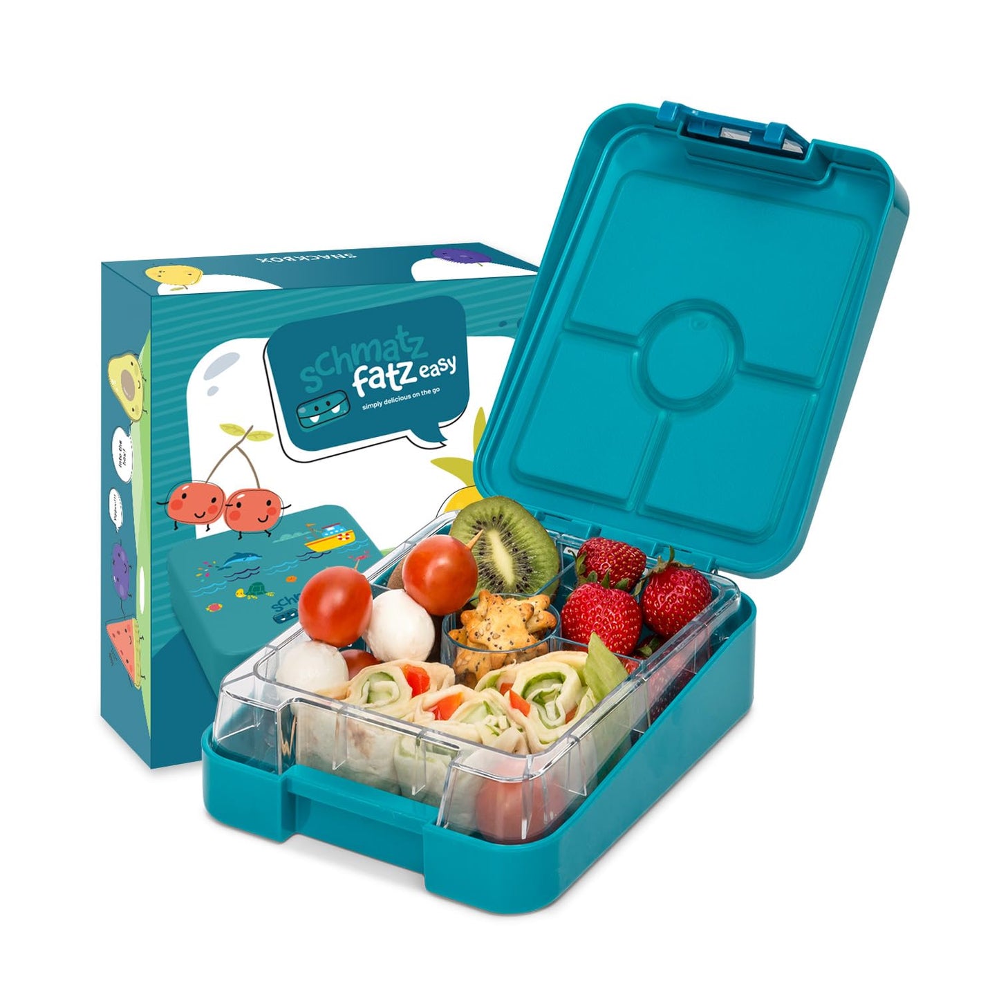 Easy snack box for kids with compartments, divided and leak-proof lunchbox for kindergarten/daycare, bento box for children, safe snack container lunchbox.