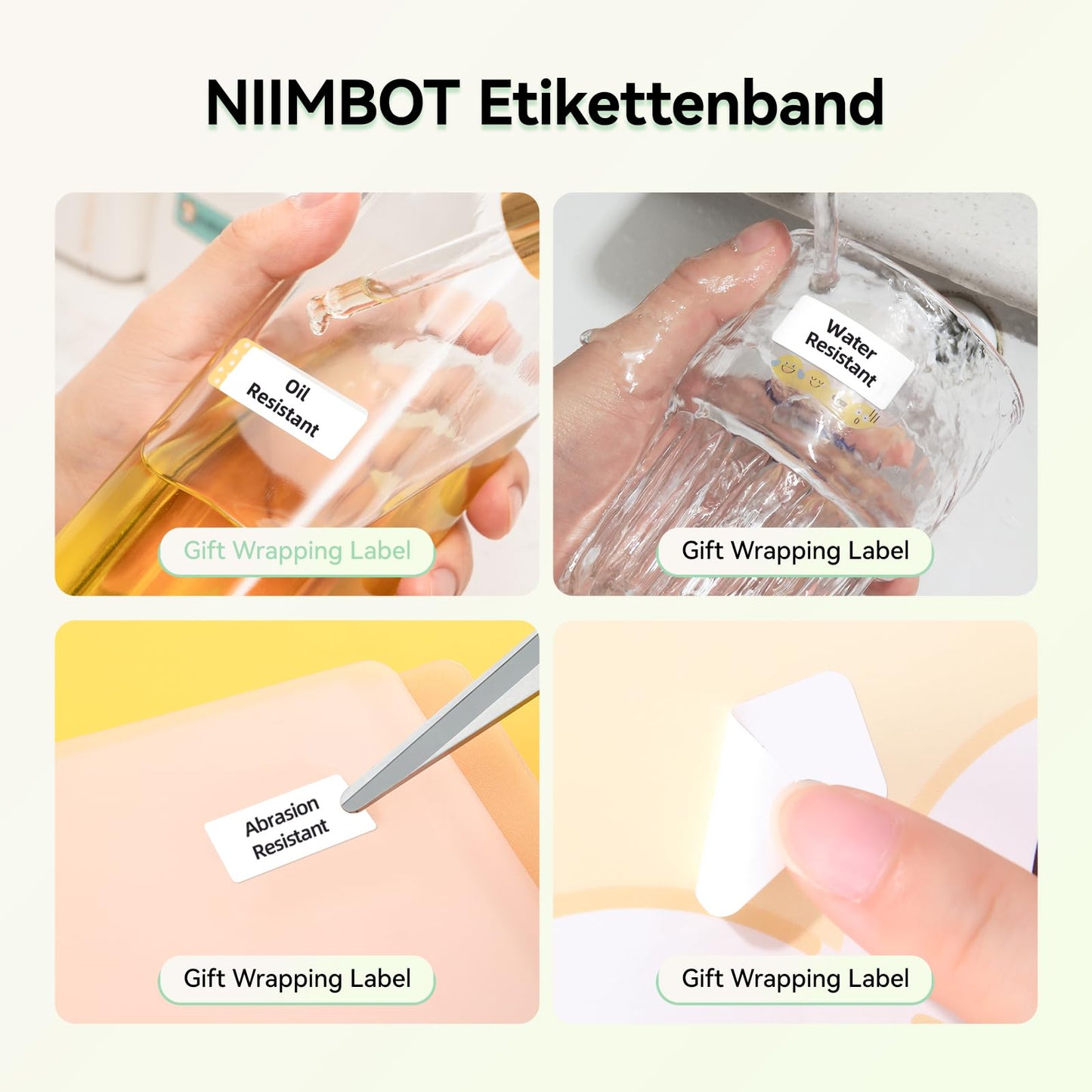 NIIMBOT Adhesive Labels, 12 x 75mm Thermal Label Tape, Compatible with D110 D11 D101 Label Printer, 6 Rolls