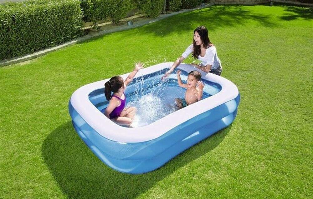 Bestway Family Pool, inflatable kids pool, Turquoise/White, 201 x 150 x 51 cm.