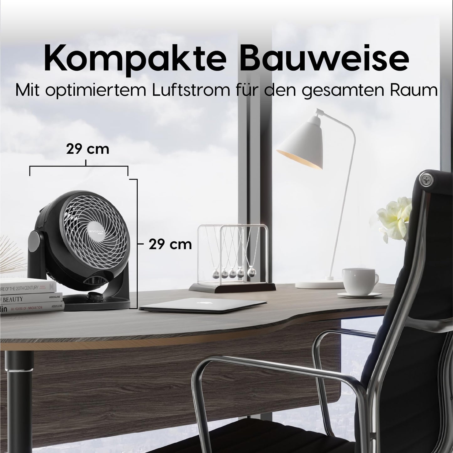 Iris Ohyama Woozoo, 23m², fan, Black, 3 speeds, quiet, Table Fan, Table fan, Fan, Floor fan, portable, Portable, Cooling, Desk Fan, PCF-HD18N