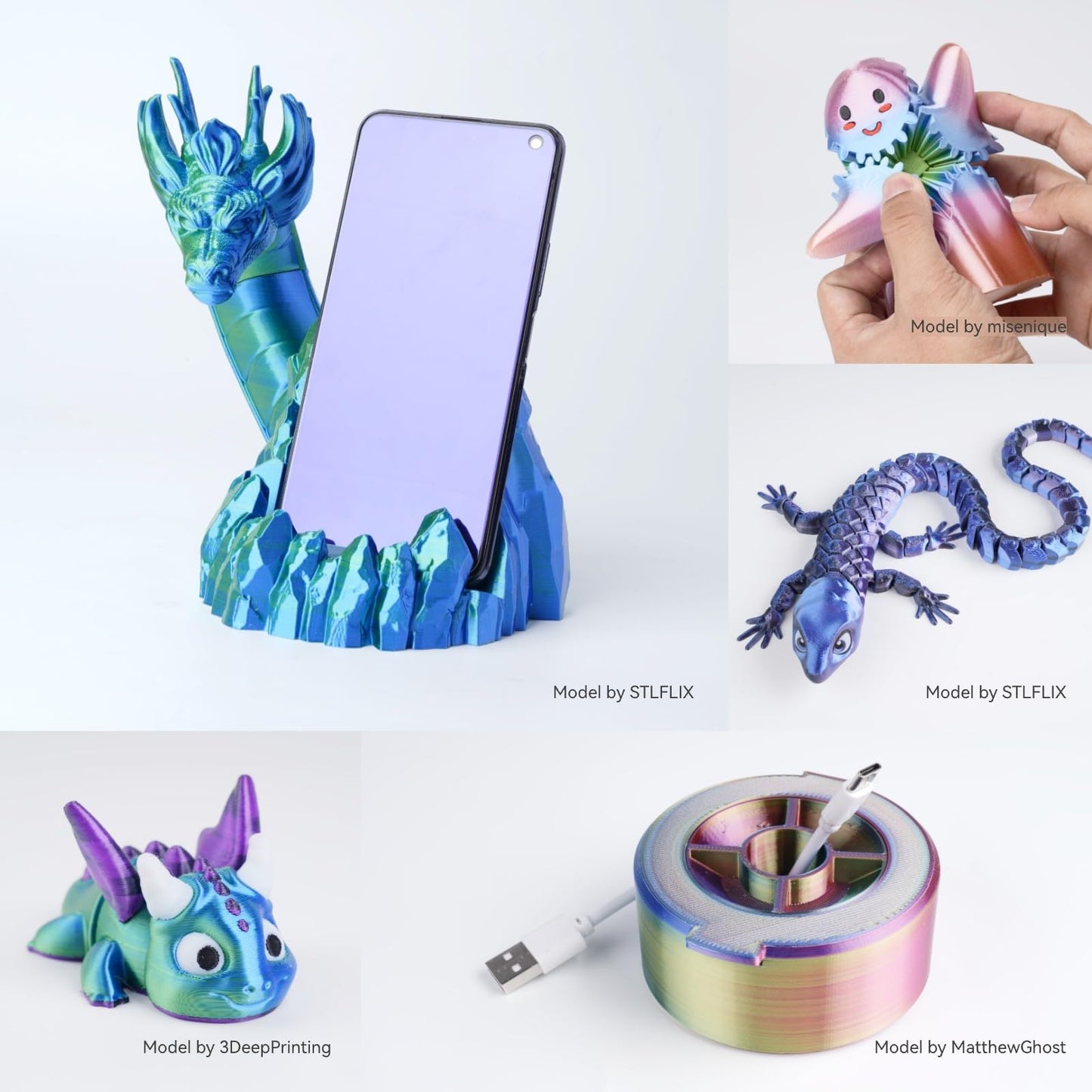 Chitu Systems Conjure Silk PLA Tricolor Filament, Purple-Orange-Sky Blue Filament, Diameter 1.75±0.02 mm 3D Printer 1KG/2.2lb