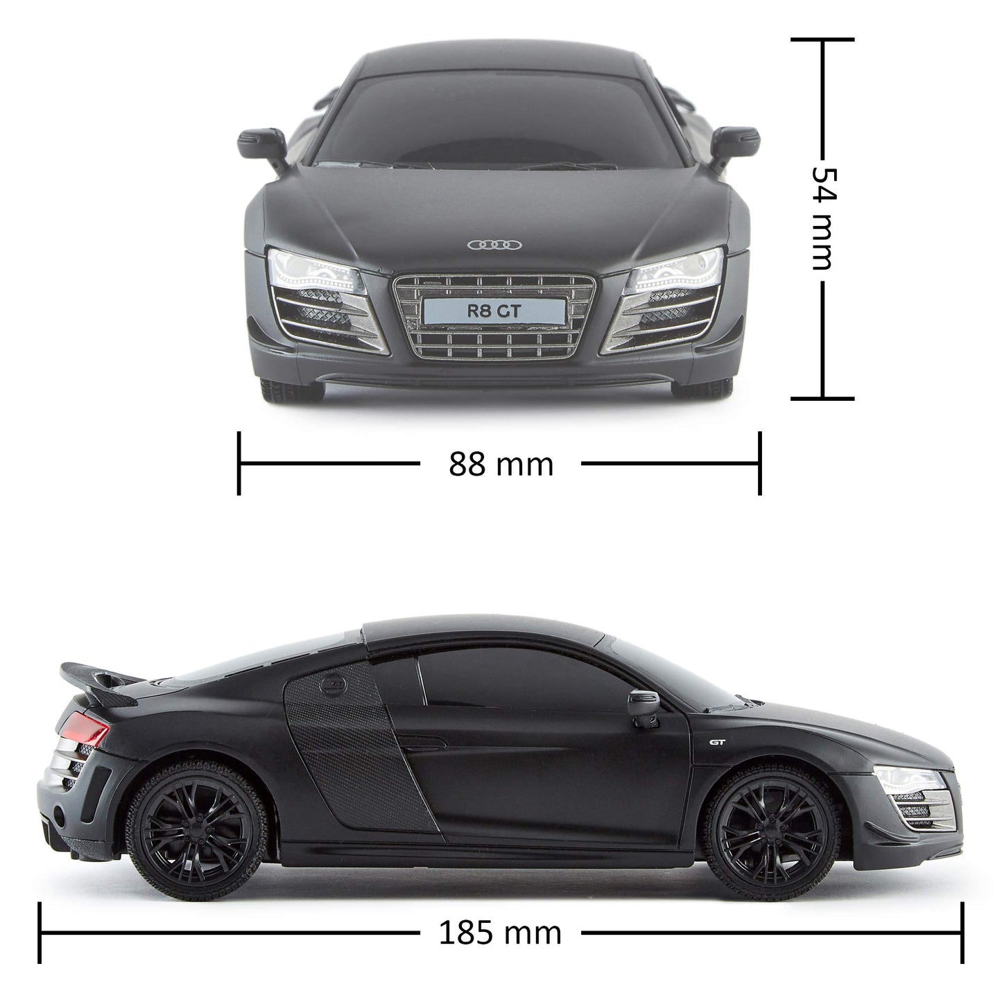 CMJ RC CARS Audi R8 GT, official licensed remote control car, playtime RC race car, 1:24 RC off-road car 24Hz, gift for children 6-12 years old beginners (Black)