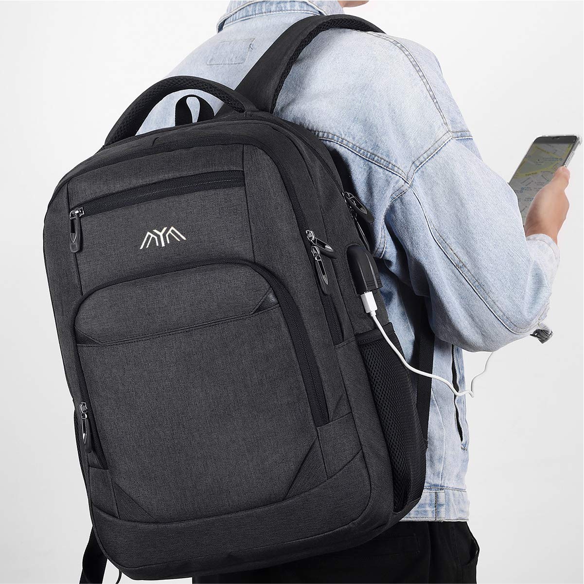 Men's backpack, school backpack for boys teenagers, laptop backpack for school daypacks for work hiking traveling camping for 15.6 inch laptop.