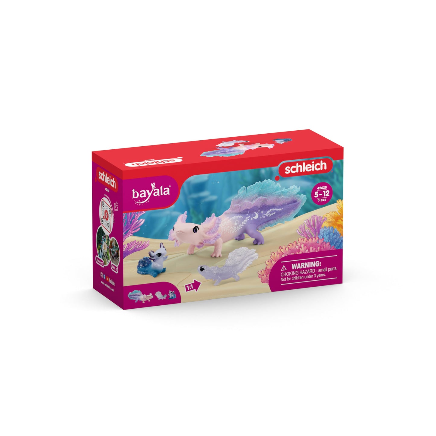 SCHLEICH BAYALA | Axolotl Mom and Babies 42628 | detailed figures | great gift for girls and boys | beautiful collectible figurines | toy for ages 5+ | Set of 3 pieces