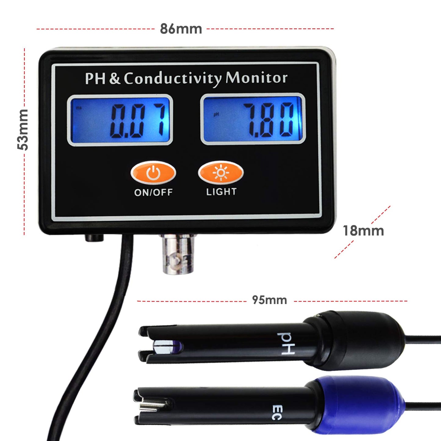 pH/EC conductivity meter with ATC Water Quality Tester 0.0-14.0pH / 0~19.99ms/cm Aquarium, Hydroponic Tool