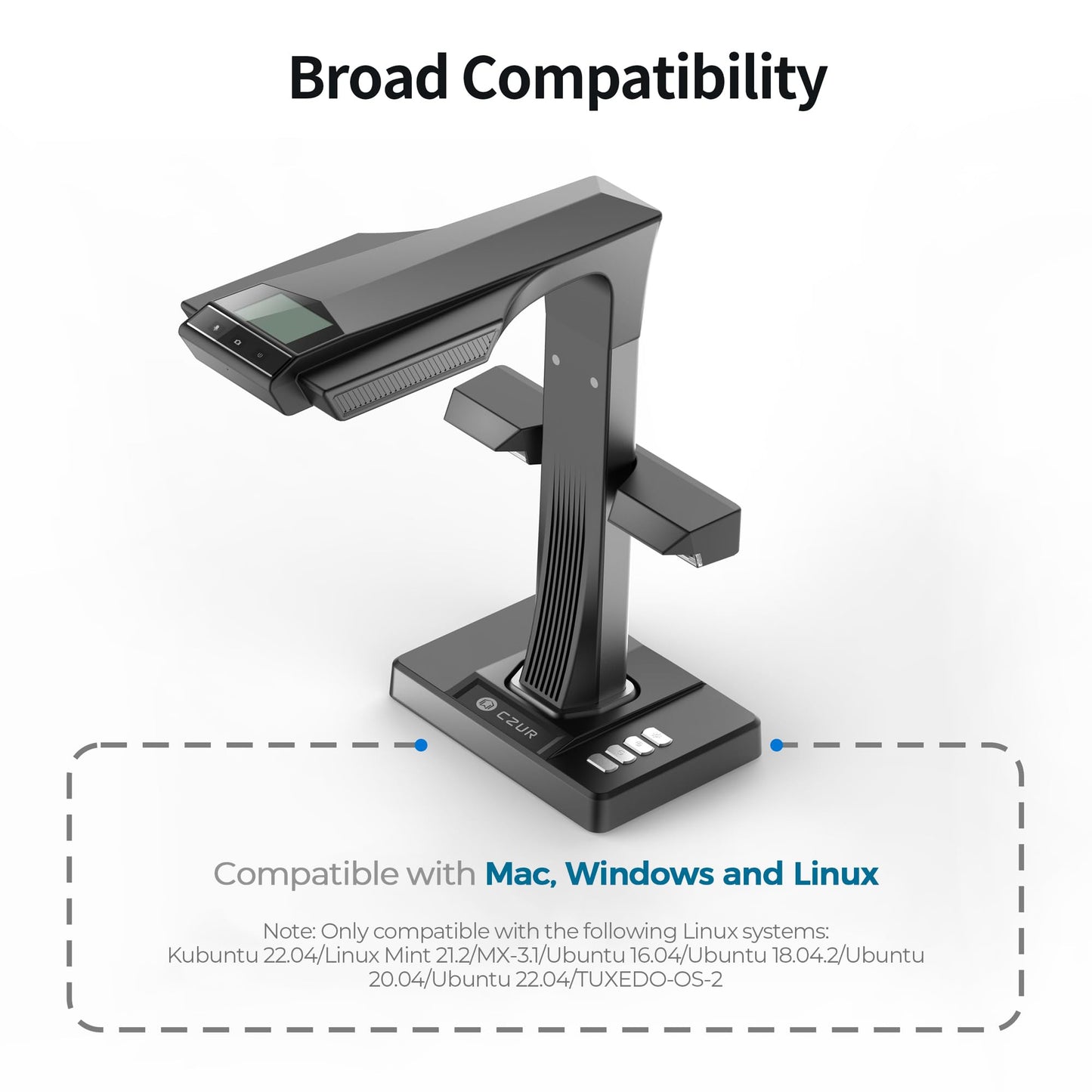 CZUR ET24 Pro Professional 24MP Book Scanner with HDMI, HD Document Scanner A3 Scanner with Laser Flattening Technology OCR Document Camera Visualizer for Windows, macOS, and Linux