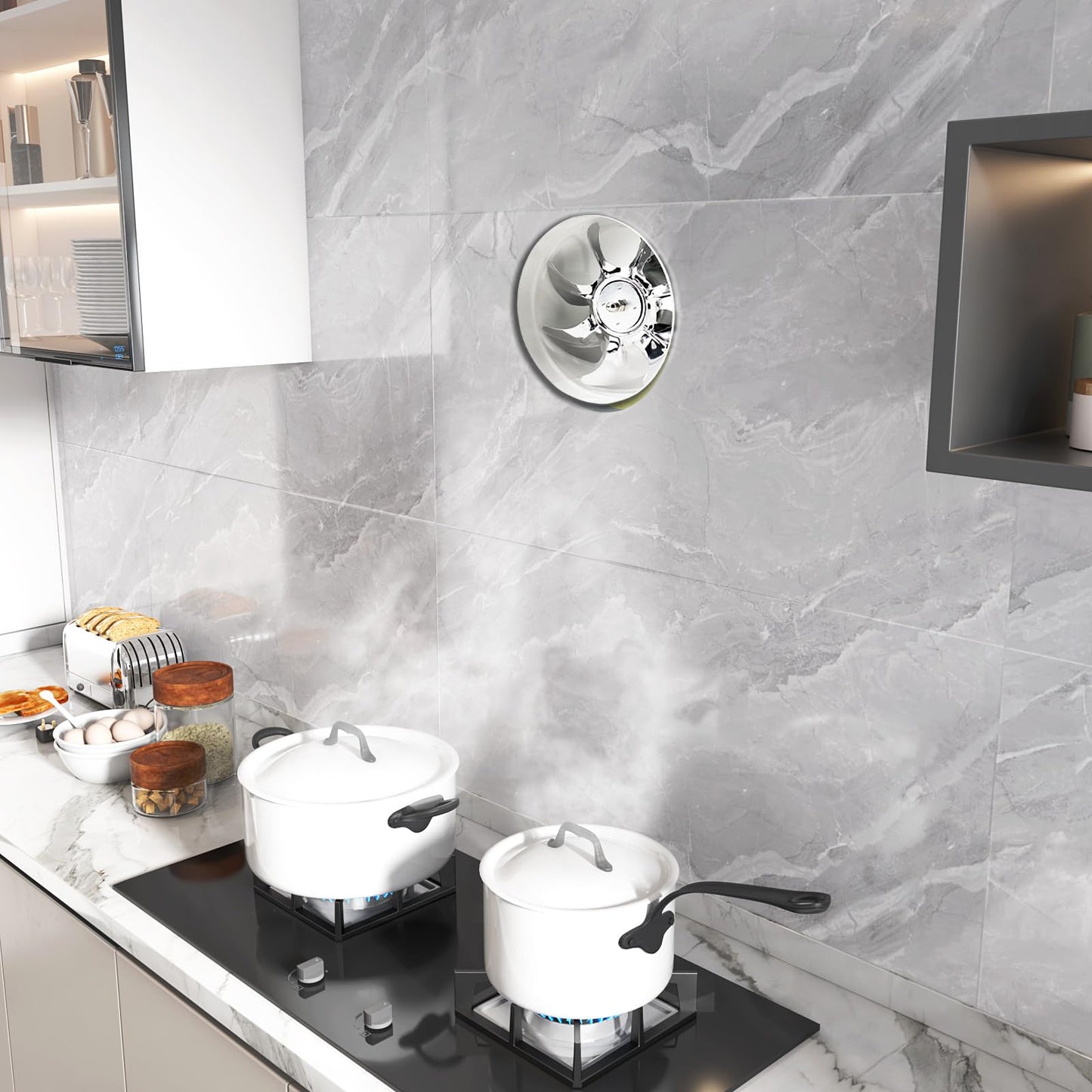 ECUTEE duct fan exhaust fan 8" air supply/exhaust fan 200mm inline duct fan air extractor industrial fan suction low energy consumption for bathroom kitchen white