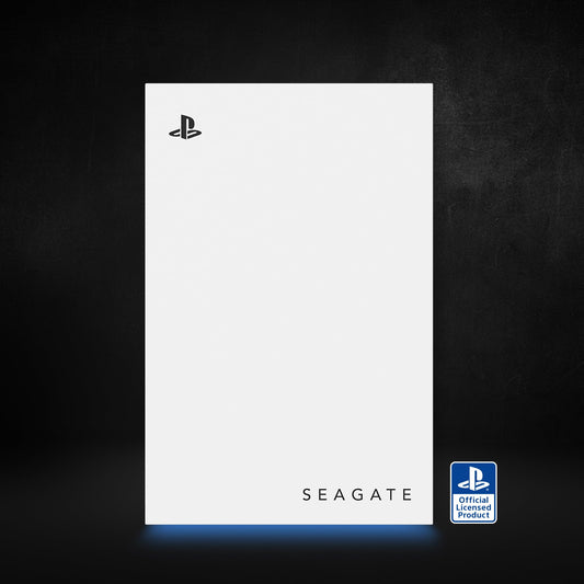 Seagate Game Drive PS4/PS5 2TB, portable external hard drive, 2.5 inch, USB 3.0, white, blue LED, includes 2 weeks of Playstation+ (STLV2000202)