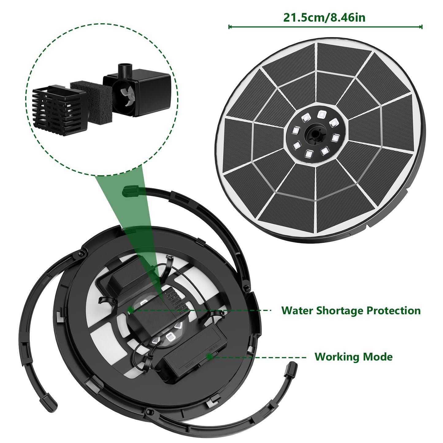 5.5W Solar Fountain for Outdoor use