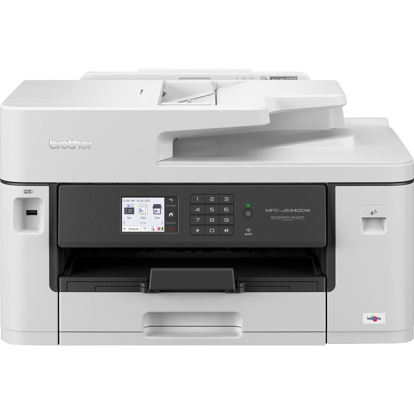 Brother MFC-J5340DWE EcoPro 4-in-1 Color Inkjet Multifunction Printer (250-sheet paper tray, printer, scanner, copier, fax), light gray