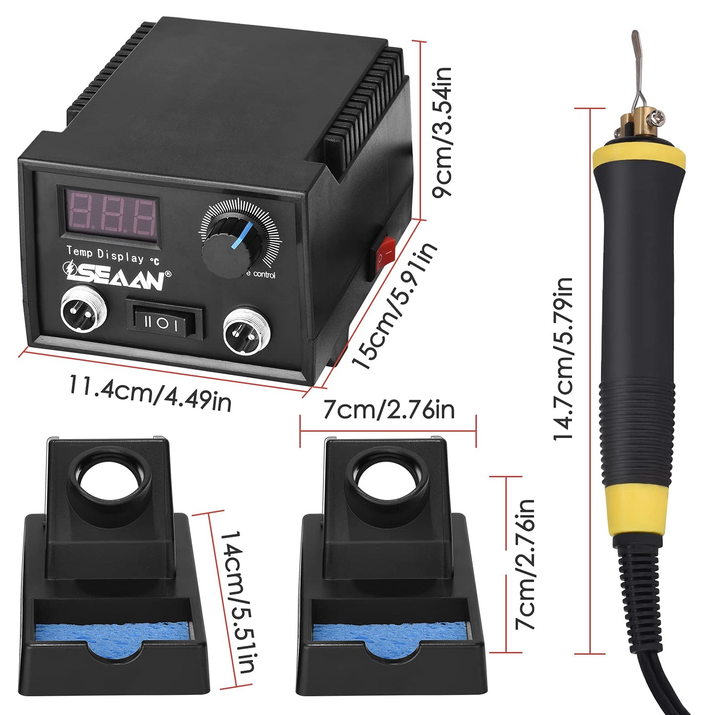 Aomdom Pyrography Machine 60W Wood Burning Machine Kit with 0-850℃ Adjustable Temperature Control Branding Iron Set for Wood Leather Pumpkin
