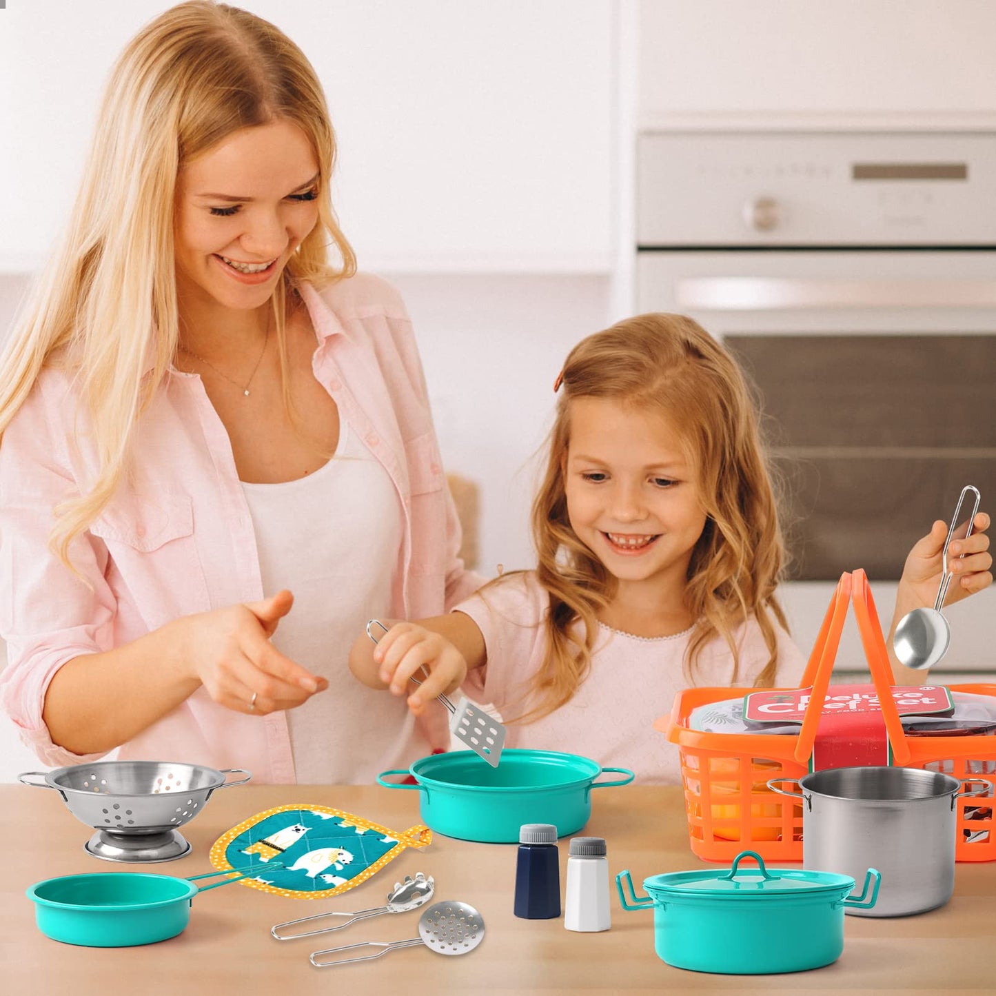 Veitch fairytales children mud kitchen accessories outdoor children's dinnerware pots play kitchen kids kitchen dishes play pots kitchen accessories pot set kitchen toys cooking utensils role play gifts (green)