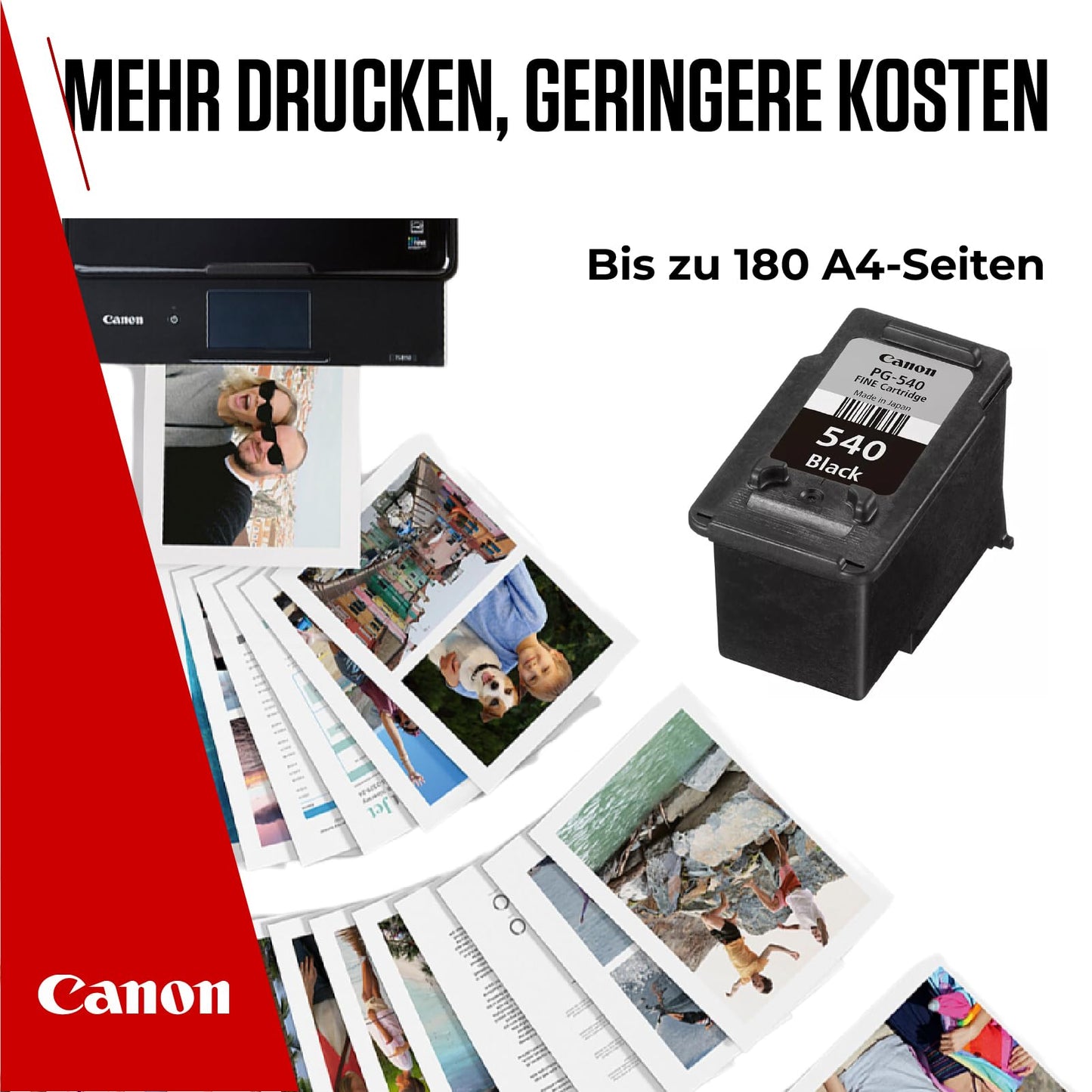 Canon Ink Cartridges - PG-540 Original Printer Cartridge - Prints up to 180 A4 pages (1 x Black Cartridge)