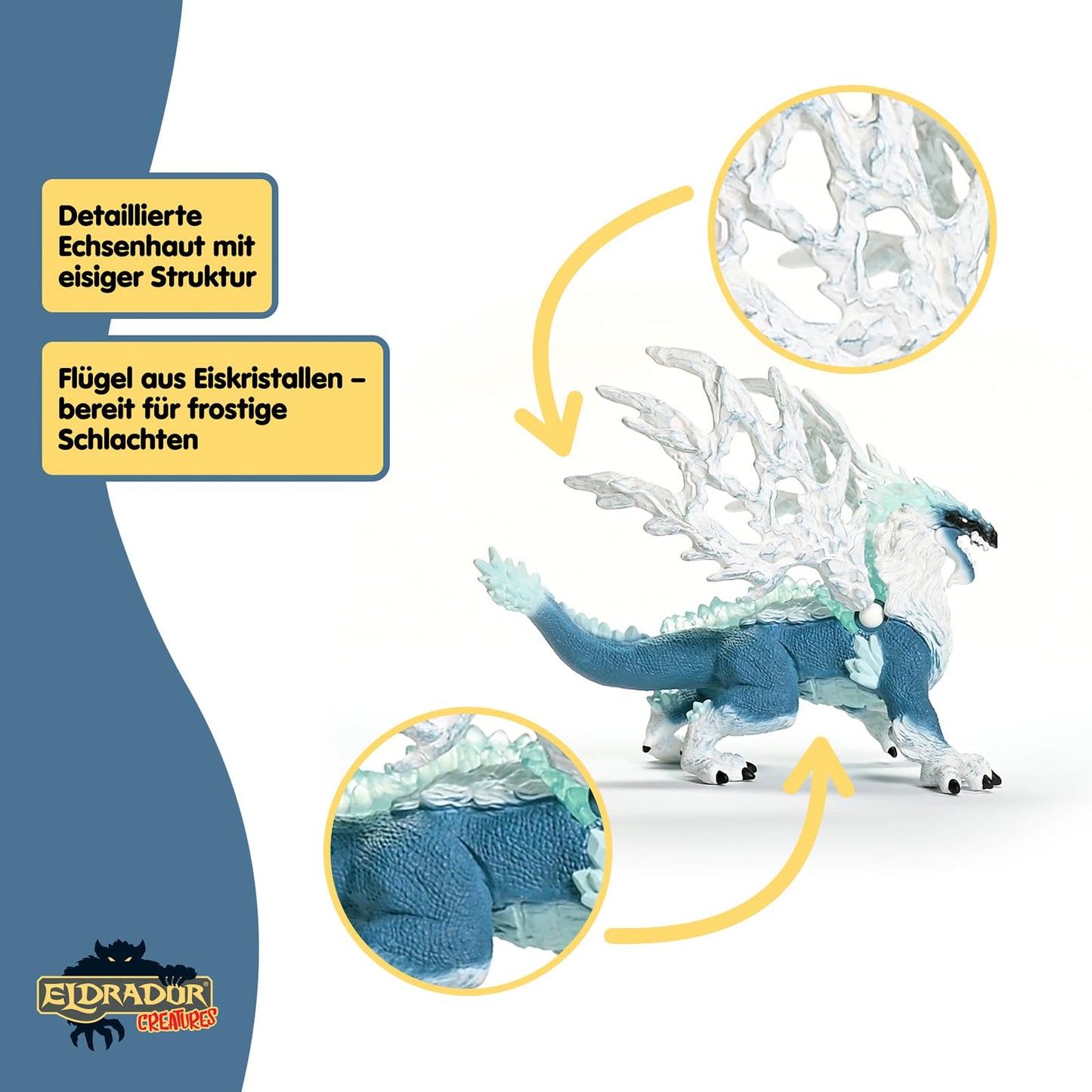 SCHLEICH ELDRADOR Creatures | Ice Dragon 70790 | Detailed monster figure with movable wings | Great gift for girls and boys | Toy for ages 7 and up | 20 x 15 x 13 cm