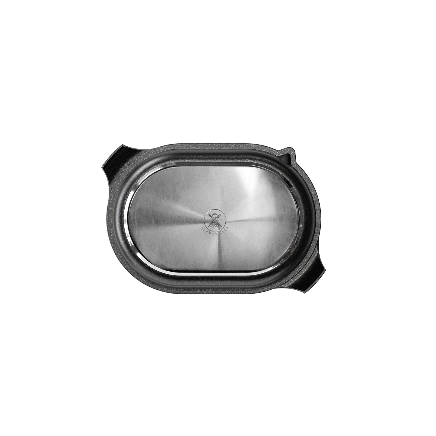 AMT Gastroguss Klaus grills German Oven Set, large version, 42x28 cm, German Oven Roaster/German Oven Cast Lid with grill base, cast aluminum, Lotan® non-stick coating, AMZN-KG-4228-Set