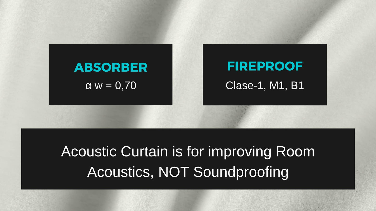 ACOUSPANEL Soundproof Curtain made of opaque fabric, noise-reducing, dimensions 135 x 240 cm, cotton, flame retardant, reversible, 300 g, Beige.